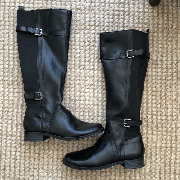 aerosoles black riding boots